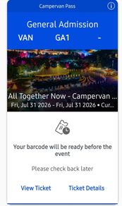 Pending collection - ATN 2026 campervan ticket