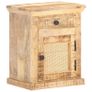 Bed Cabinet 40x30x50 cm Solid Mango Wood and Natural Cane Image 6