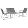 4 Piece Garden Lounge Set Fabric & Steel Grey Image 5