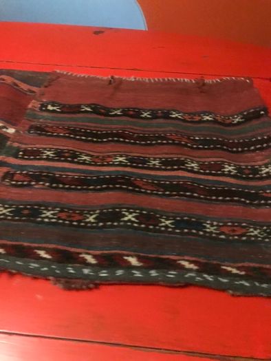 Antique Persien Saddleback bag hand loomed with pockets