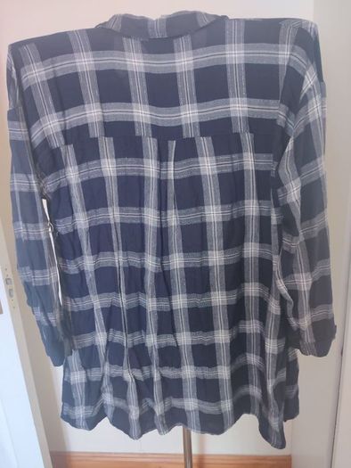 Yours Navy&Silver metallic check drop shoulder shirt tunic size UK18 EU46 Postage included