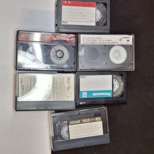 Mixed Lot of 6 Vintage VHS-C Camcorder Tapes - JVC, Panasonic, TDK, Maxell