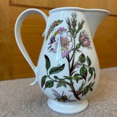 Portmeirion Botanic Garden Style Ceramic Jug Pitcher Garden Dog Rose