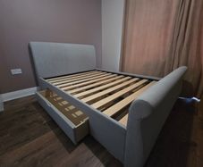 King Size, Grey Lucia Upholstered Bed Frame