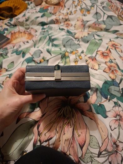 Navy clutch bag