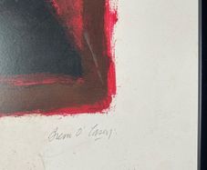 print Breon O'Casey Signed  in the plate Abstract Modernist Print  Framed 29.5 x 21.5 inches