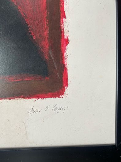 print Breon O'Casey Signed  in the plate Abstract Modernist Print  Framed 29.5 x 21.5 inches