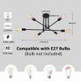 Modern Light Fixture Sputnik Chandeliers 6 Light E27 Mid Century Ceiling Light Fixture Industrial Semi Flush Mount Pendant Light for Office Living Room Bedroom Dining Kitchen (FREE POSTAGE) Image 3