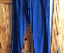 Massimo Dutti Ladies dark blue denim Straight wide Leg Jeans Eu 40 Uk 12 includes postage