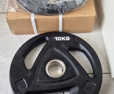 brand new 2x10 kilo olympic tri grip weight plates