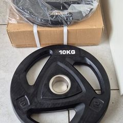 brand new 2x10 kilo olympic tri grip weight plates