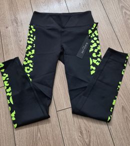 Black/Neon Yellow Leggings size M