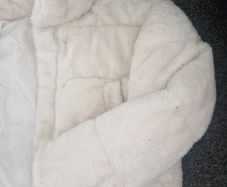 cream heavy fur effect puffa