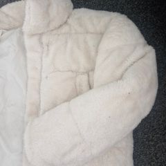 cream heavy fur effect puffa