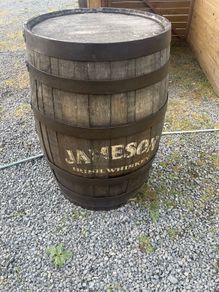 old whiskey barrels