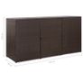 Triple Wheelie Bin Shed Brown 229x78x120 cm Poly Rattan Image 10