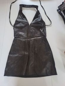 Pretty Little Thing Faux Leather Halterneck Bodycon Dress (size 4) - New with Tags