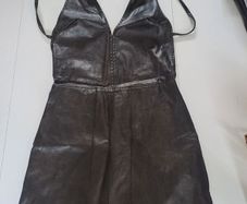 Pretty Little Thing Faux Leather Halterneck Bodycon Dress (size 4) - New with Tags