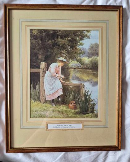 Set of 4 Vintage Charles E. Wilson Framed Art Prints - Idyllic British Country Life Scenes