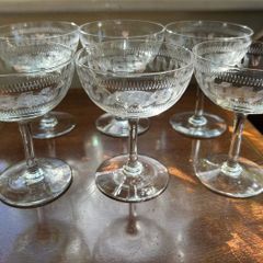 Antique Champagne and Sherry glasses