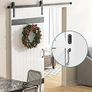 5FT/152cm Sliding Barn Door Hardware Track Kit, Flat Track System, Closet Rail, Sliding Door Track, J Shape Hanger Image 3