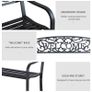 2 Seater Metal Garden Bench Patio Outdoor Park Porch Chair Image 6