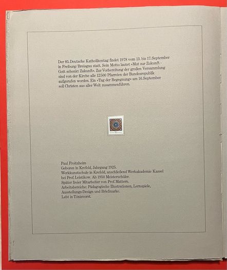 1978 Germany Borek Edition with slipcase. Contains stamps with 12 graphics under mounts with competition designs for postage stamps Germany
