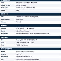 Intel Core I7 Gtx 1060 6gb 16 Gb Ram 756 Gb Ssd