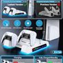 PS5/Slim/Pro Stand and Cooling Station with LED Controller Charging Station for PlayStation 5 Console, Controller Charger, Cooling Stand, PS5/Slim/Pro Accessories Kit with 3 Level Cooler Fan Image 4
