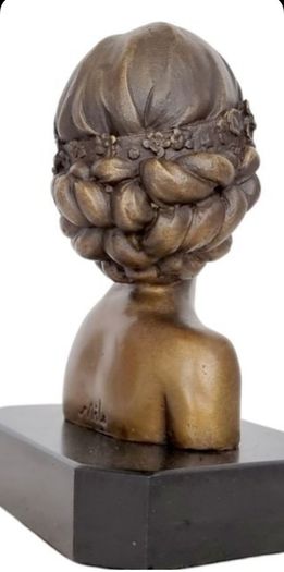 Miguel Lopez (1955) Bust Of A Lady - Bronze, Marble (Signed)