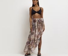 RIVER ISLAND Beige Floral Midi Sarong!