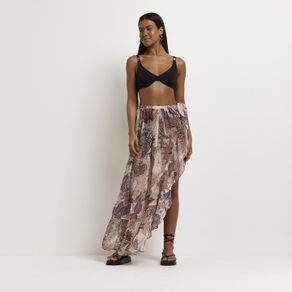 RIVER ISLAND Beige Floral Midi Sarong!