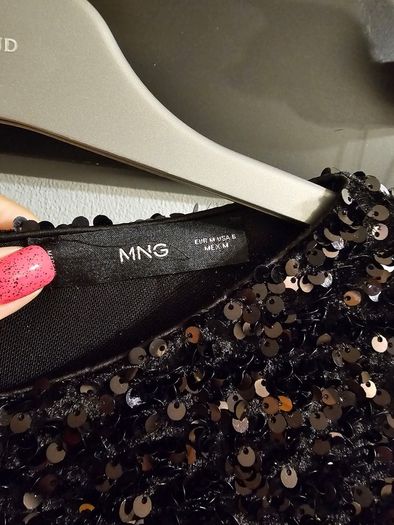 Mango black sequin dress. Size M