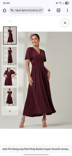 Jolie Moi Burgundy Red Wrap Bodice Super Smooth Jersey Maxi Dress