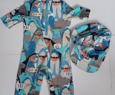 Baby Boy Sunsuit / Unitard with Hat Age 12-18 months