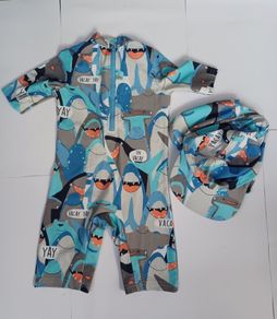 Baby Boy Sunsuit / Unitard with Hat Age 12-18 months