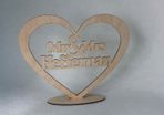 Heart with Mr Mrs Custom Surname - Freestanding Wedding Wooden Signs