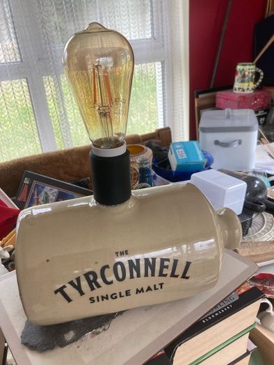 Irish whiskey stone ware bottle light postage available