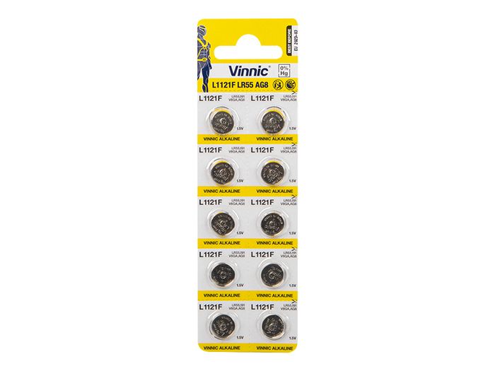 New Pack of 10x Battery AG8 Button Coin Alkaline Battery L1121 G8 LR55 191 #1169