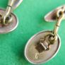 Antique Cufflinks engraved design, antique. Oval fronts  gilt,  c1900. Image 7