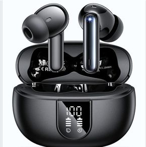 Wireless Earbuds,Wireless Earphones Bluetooth 5.3 in Ear with 4 Mic ENC Calls Noise Cancelling Wireless Headphones Mini LED Display HiFi Stereo 42H Playtime Bluetooth Earbuds Touch Control/IP6/Black-A60PRO