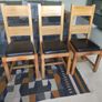 Oak Dining Chairs and Bench for Sale Image 2