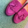 Pink sided leather Russell and Bromley loafer shoes Image 4