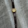 Ladies Q&Q (Citizen) Falcon gold-tone quartz watch, brown leather strap Image 2