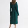 Reiss Pleated Long Sleeve Midi Dress Image 3
