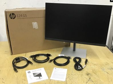 HP E24 G5 FHD Monitor computer monitor 60.5 cm (23.8") 1920 x 1080 pixels Full HD LED 1x HDMI, 1 x VGA, 1 x DisplayPort 1.2, Silver, Black