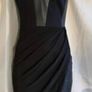 Karen Millen Faux Leather Panel Draped Pencil Dress - Black - Size UK 10 Image 3