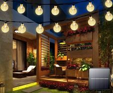 Solar Garden Lights Outdoor Waterproof, 50LED 7M/23Ft Solar Fairy Lights, Crystal Ball Lights with 8 Modes, Decorative Lighting for Home, Yard, Patio, Party, Wedding, Christmas MULTIPLE COLOURS/SIZES AVAILABLE, SEE DESCRIPTION FOR MORE INFO (FREE POSTAGE)