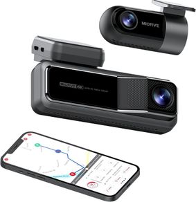 Miofive Dash Cam Front and Rear, 4K+2K Dual Dash Camera for Cars with 5G Wifi, GPS, 3840 UHD Recorder, Built-In 128G eMMC Storage, Night Vision, Motion Detection, G Sensor Powered by Super Capacitor