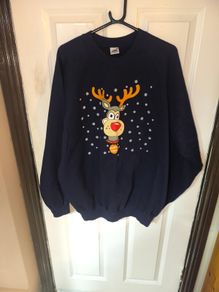 Fruit of the loom reindeer Xmas sweatshirt size 2xl